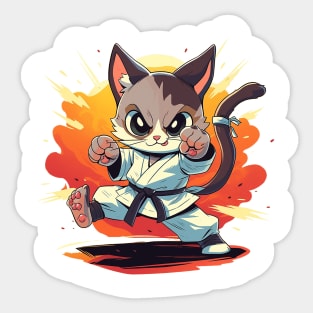 karate cat Sticker
